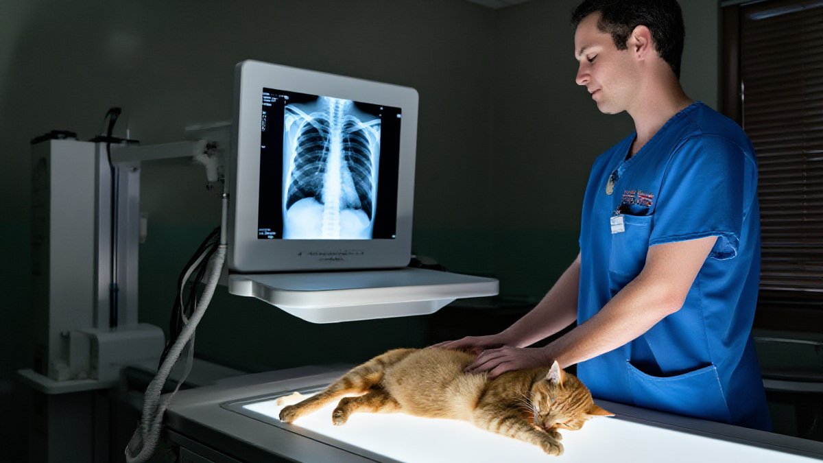 Positioning for the chest film: the part of the exam the cat sleeps through